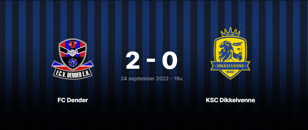 Croky Cup, FC Dender - KSC Dikkelvenne, logische overwinning, 2-0.