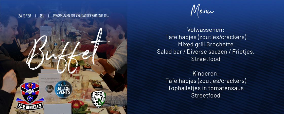 Schrijf je nog snel in voor ons buffet, FC Dender - Francs Borains!
