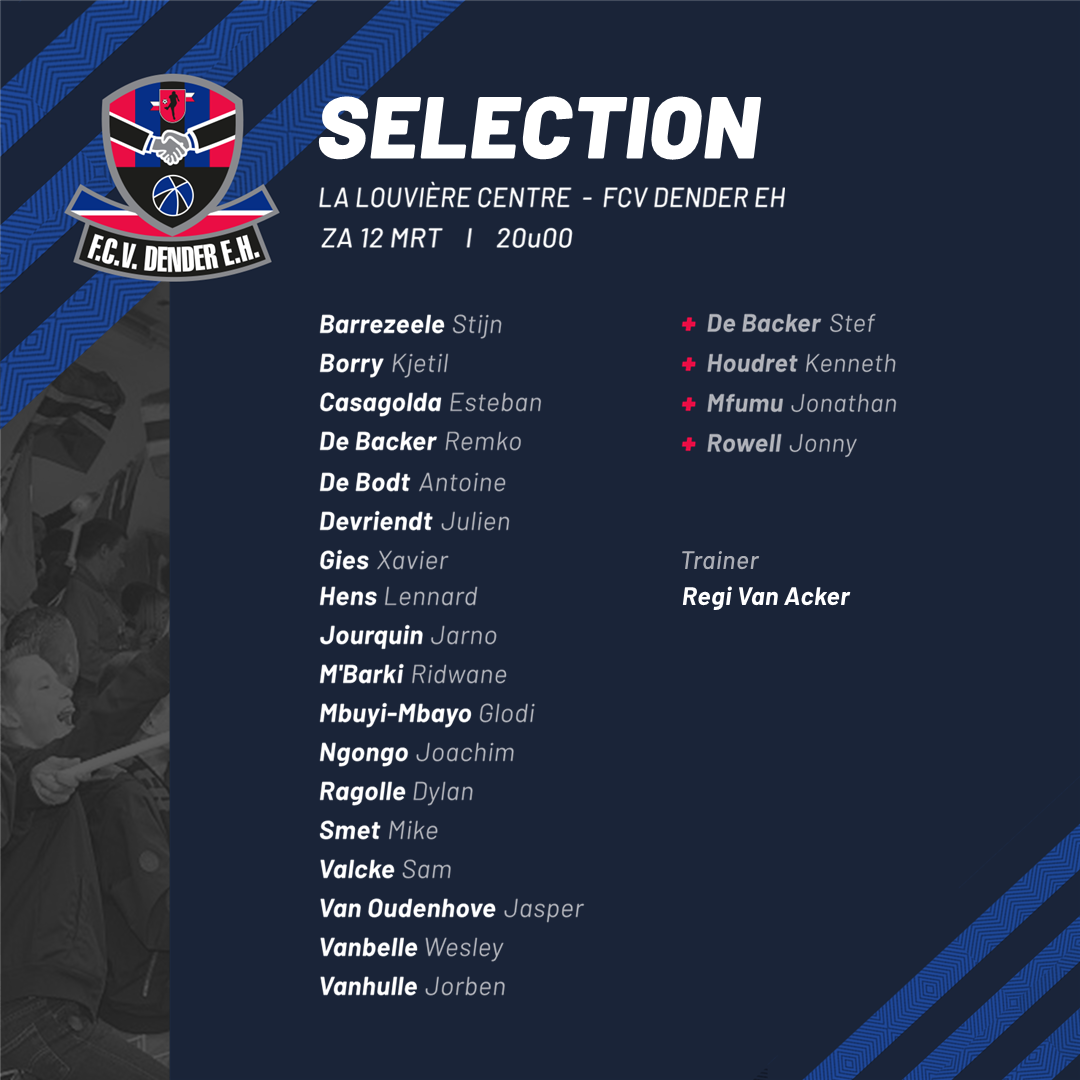 Selectie La Louvière Centre - FC Dender, 12 maart 2022.