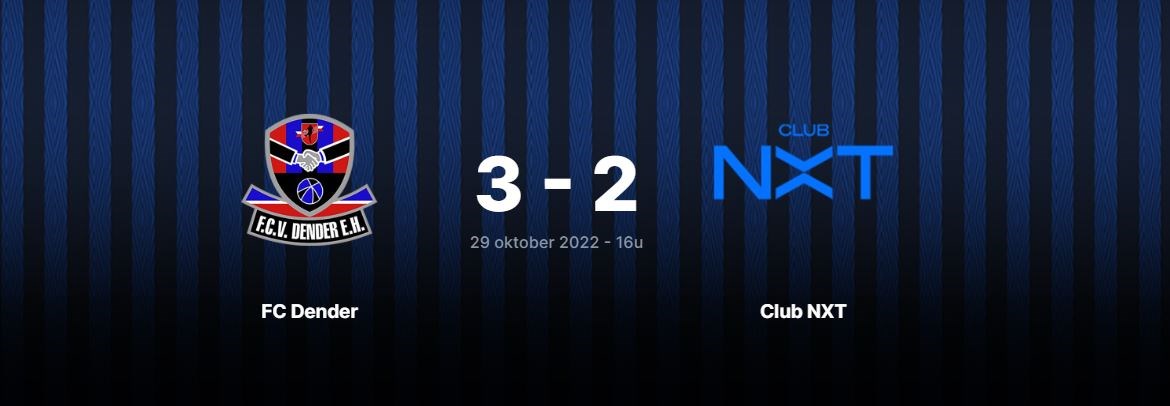 FC Dender stoomt door, nu 3-2 winst tegen Club NXT.