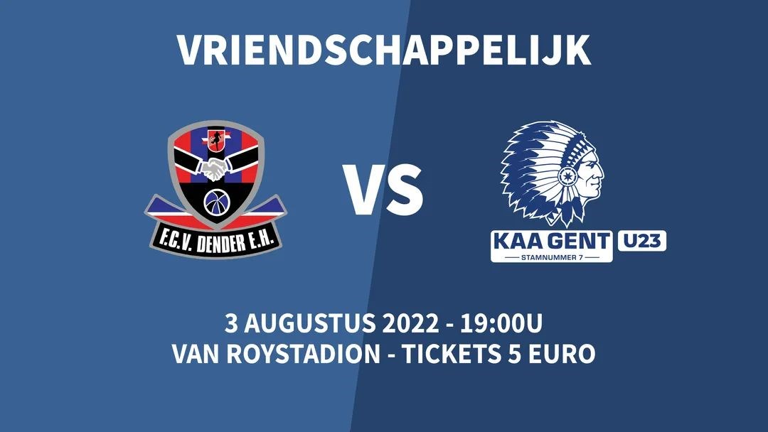 Op 3 augustus oefent FC Dender tegen AA Gent, U23.
