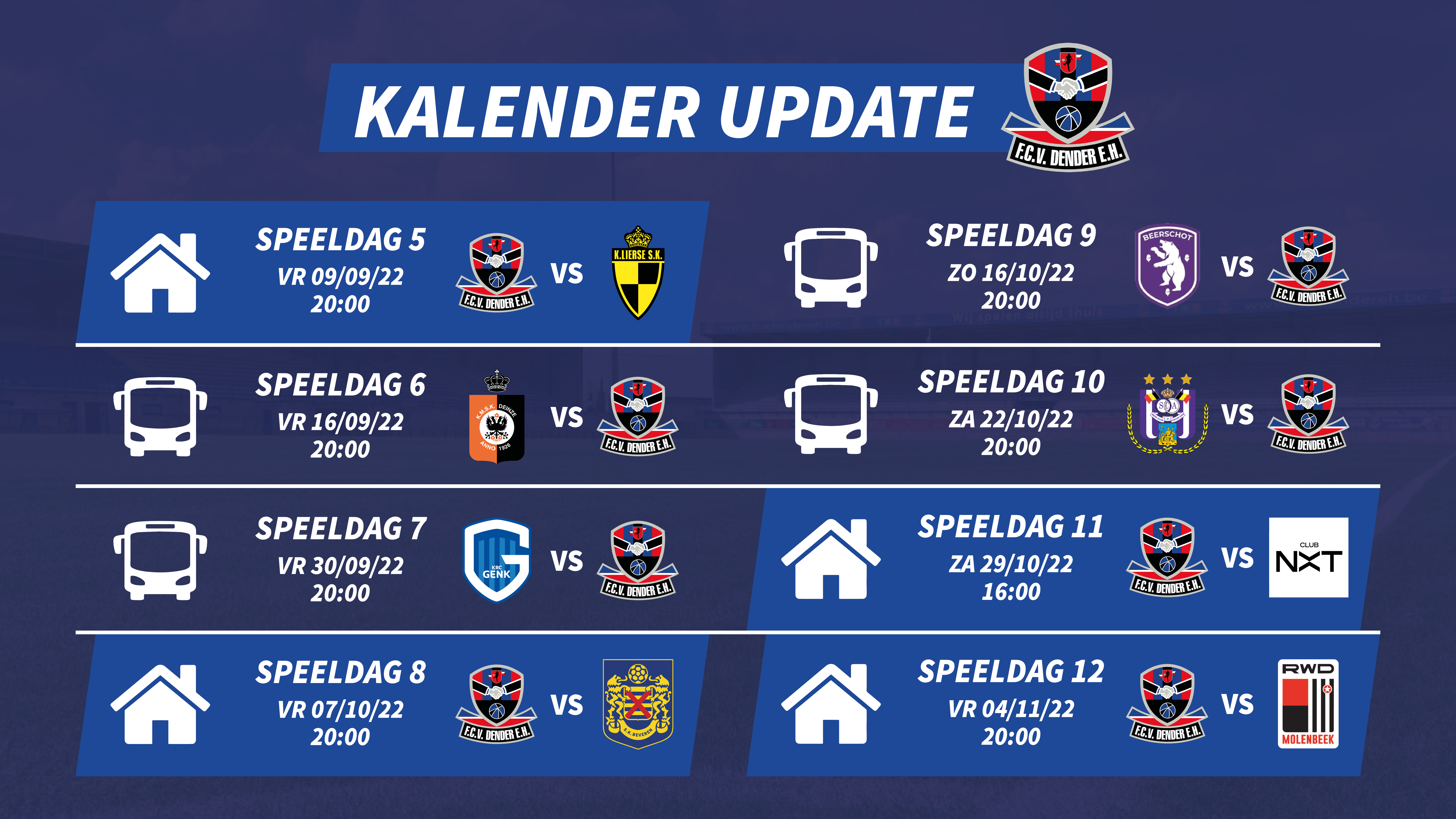 Kalender update.