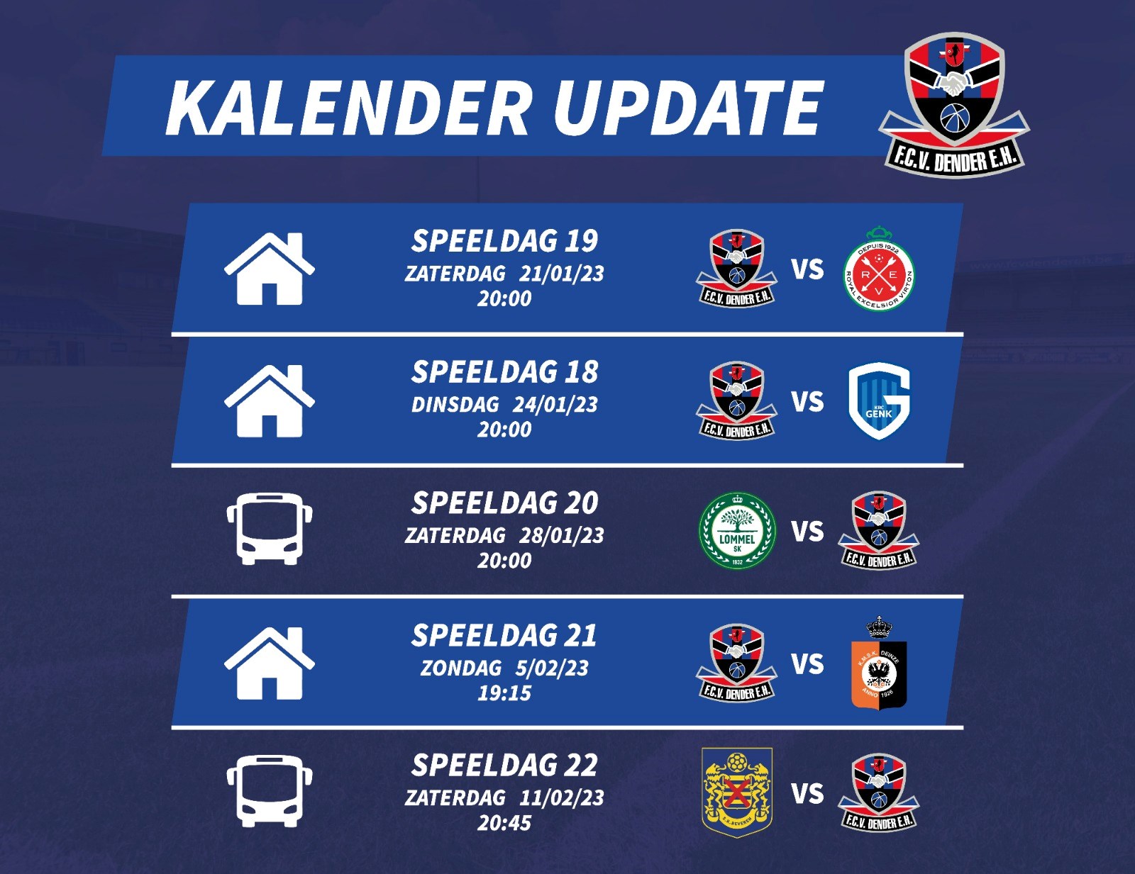 Kalender update.